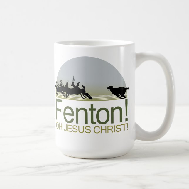 Der Hund, der Hirsche im Richmond Park jagt Kaffeetasse (Rechts)