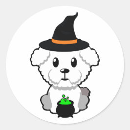 Der Hund ist eine Hexe Runder Aufkleber