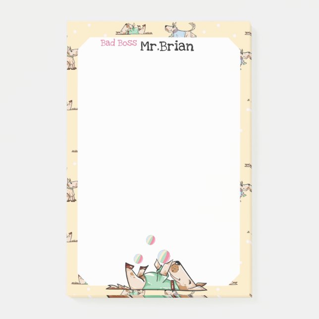 Der Hund Life Funny Boss Post-it Klebezettel (Vorderseite)