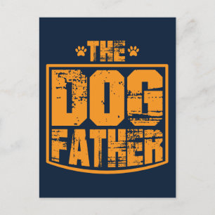 Der Hund-Vater Abgetragenes Grafik Postkarte