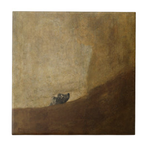 Der Hund von Francisco Goya Fliese