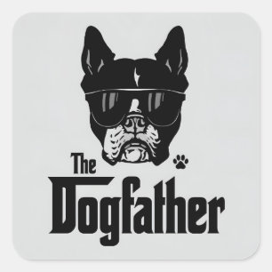 Der Hundevater und Papa Quadratischer Aufkleber