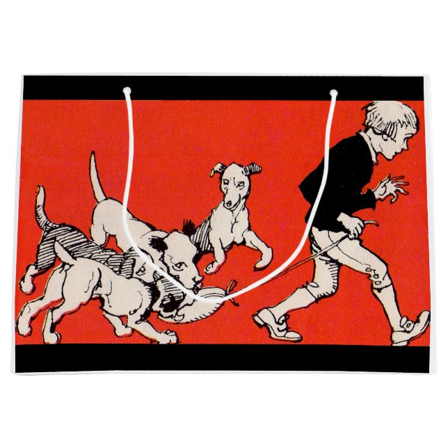 der Hundewanderer Große Geschenktüte (Vorderseite)