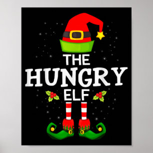 Der hungrige Elf Weihnachten Familie passende Pyja Poster