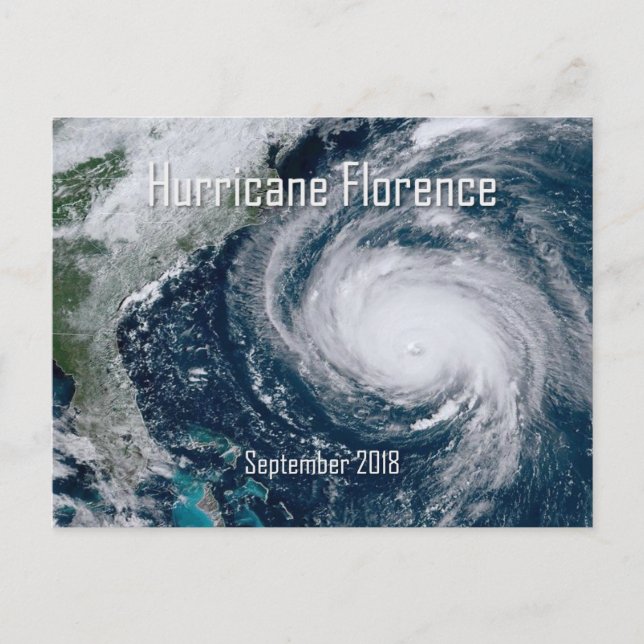 Der Hurrikan Florenz aus dem All Postkarte (Vorderseite)