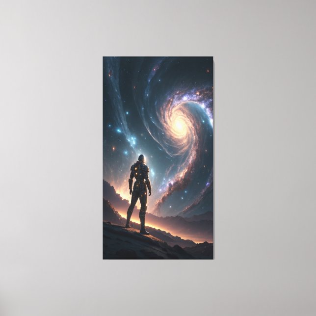 Der Hüter des Universums, der am Rande stehend ist Leinwanddruck (Vorderseite)