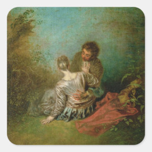 Der ImitatPas, c.1717 (Öl auf Leinwand) Quadratischer Aufkleber