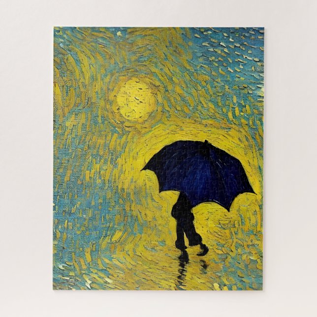 Der Impressionist braucht Schirm am sonnigen gelbe (Vertikal)