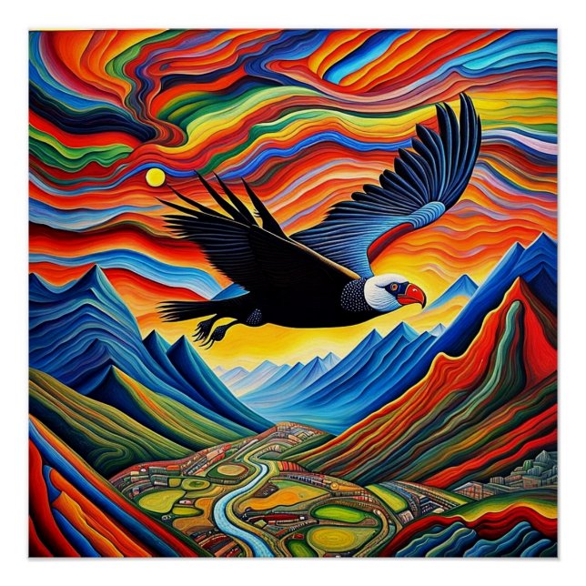 Der in die Höhe schießende Kondor Poster (Vorderseite)