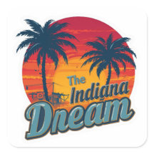 Der Indiana Traum Retro Sonnenuntergang Palmen