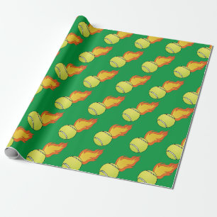 Der individuell anpassbare Flaming-Tennisball Geschenkpapier