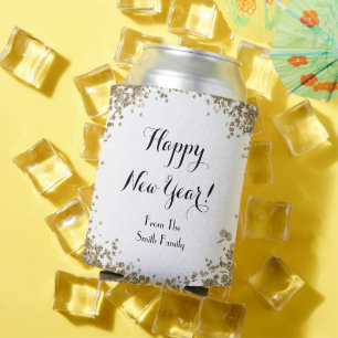 Der Individuelle Name des Neujahrs in Gold und Wei Dosenkühler