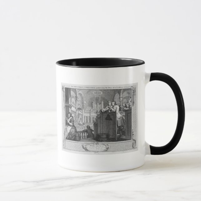 Der Industrious 'Lehrling darstellend Tasse (Rechts)