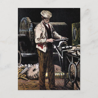 "Der Ingenieur" Vintage Illustration Postkarte