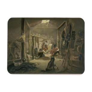 Der Innenraum der Hütte eines Mandan Leiters, Magnet