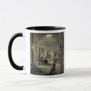 Der Innenraum einer Hütte eines Mandan Leiters, Tasse
