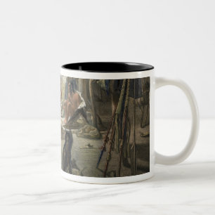 Der Innenraum einer Hütte eines Mandan Leiters, Zweifarbige Tasse