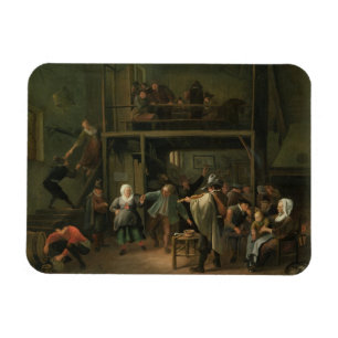 Der Innenraum einer Taverne mit einem Paar, das zu Magnet
