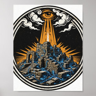 Der Insel-der-Zeugen-Druck — Pulp-Emblem-Kunst Poster