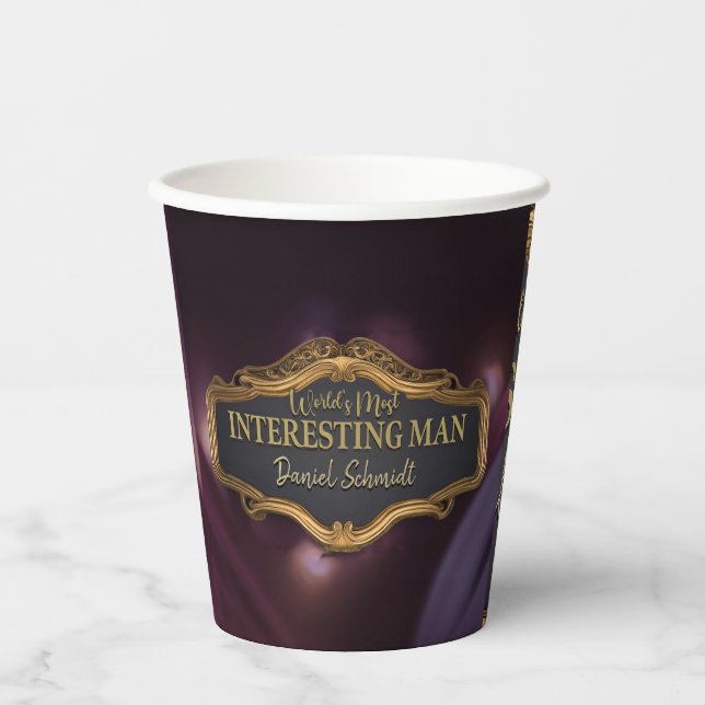 Der interessanteste Mann der Welt, Personalisiert Pappbecher (Vorderseite)
