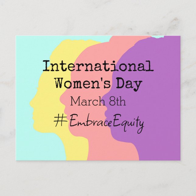 Der Internationale Frauentag ist der 8. März Postkarte (Vorderseite)