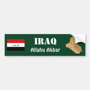 Der Irak-Flagge + Karten-Autoaufkleber Autoaufkleber