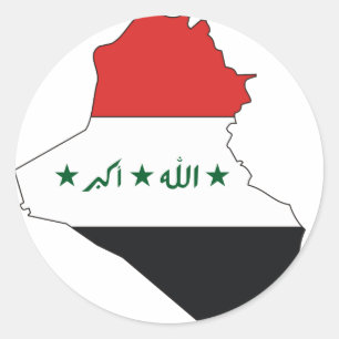 Der Irak-Flaggenkarte Runder Aufkleber