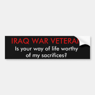 DER IRAK-KRIEGSVETERAN, ist Ihre Lebensart Autoaufkleber
