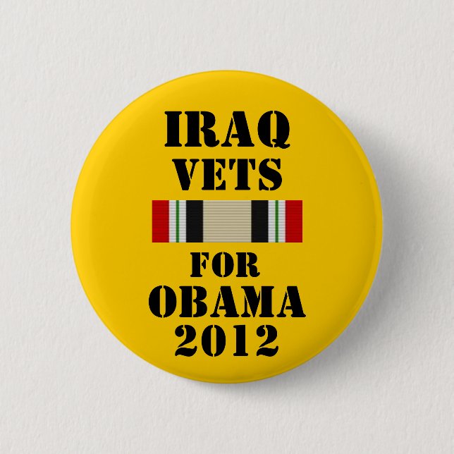Der Irak-Tierärzte für Obama 2012 Button (Vorderseite)