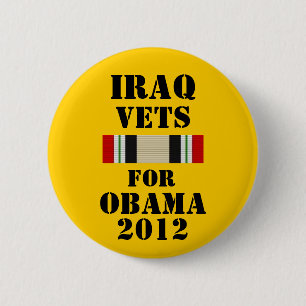 Der Irak-Tierärzte für Obama 2012 Button