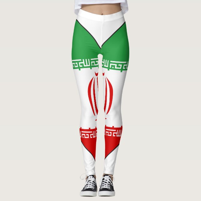 Der Iran-Flaggen-Herz Leggings (Vorderseite)