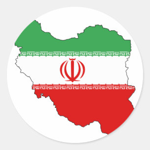 Der Iran-Flaggenkarte Runder Aufkleber