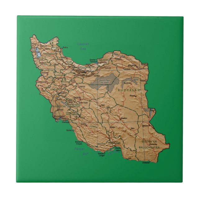 Der Iran-Karten-Fliese Fliese (Vorderseite)