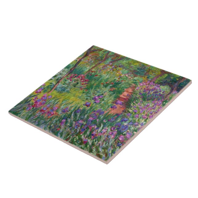Der Iris-Garten in Giverny von Claude Monet Fliese (Seite)
