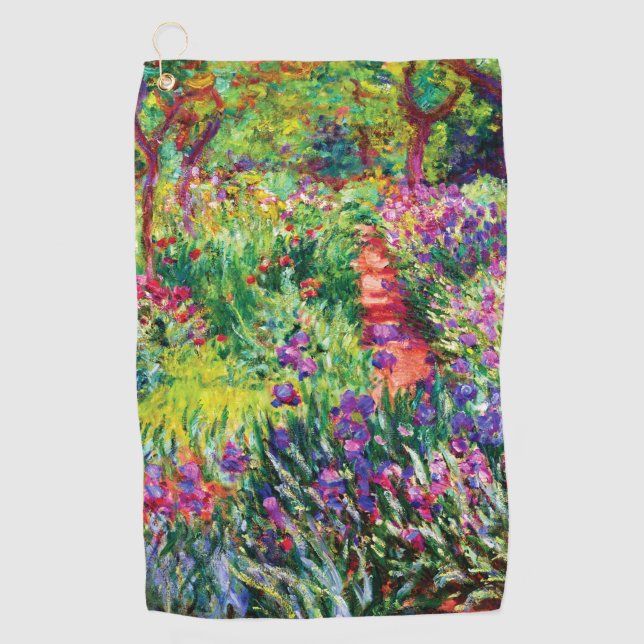 Der Iris-Garten in Giverny von Claude Monet Golfhandtuch (Vorderseite)