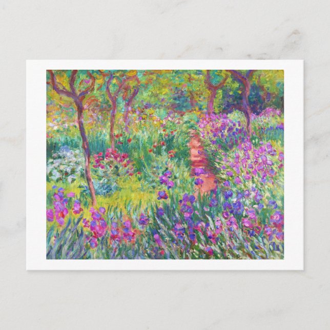 Der Iris-Garten von Giverny Claude Monet cool, alt Postkarte (Vorderseite)