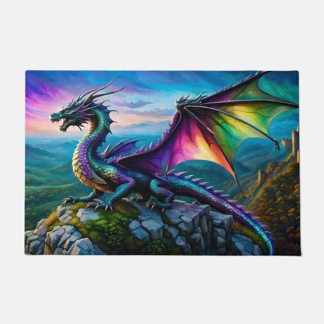 Der irritierende Drache bewacht sein Land Fußmatte (Vorderseite)