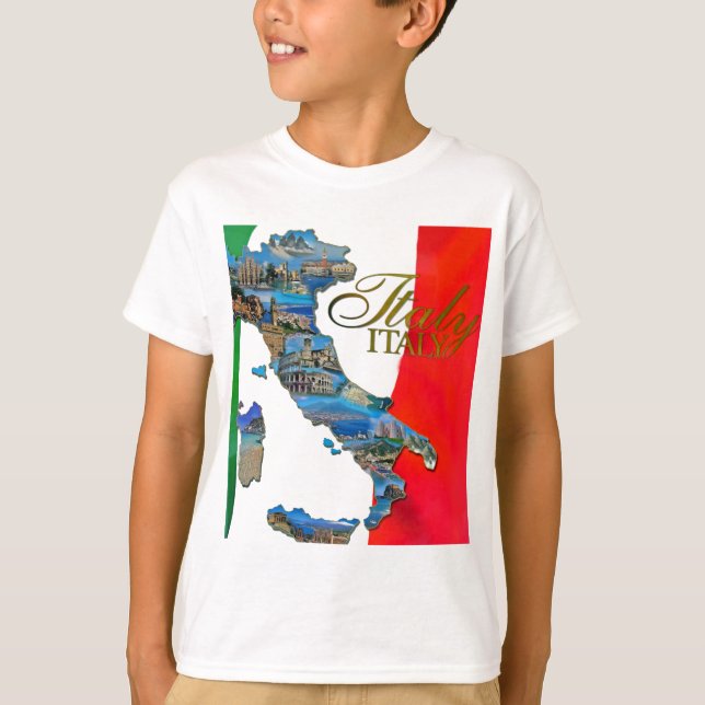 Der italienische "Stiefel " T-Shirt (Vorderseite)