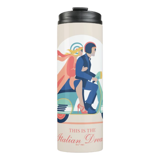 Der italienische Traum - der weiße Lotus Thermosbecher (Vorderseite)