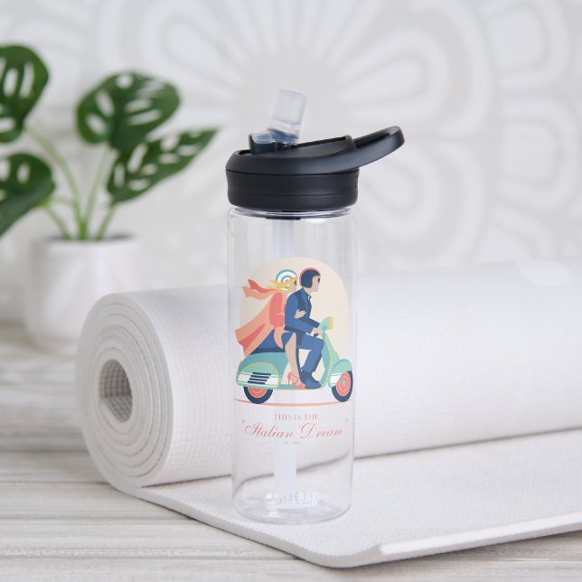 Der italienische Traum - der weiße Lotus Trinkflasche (Yoga)