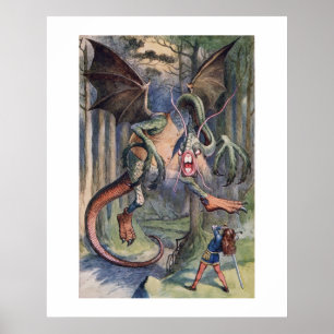 Der Jabberwocky Alice's Abenteuer im Wunderland Poster