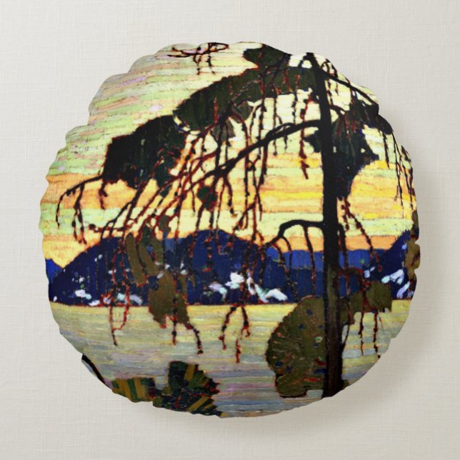 Der Jack Pine Rundes Kissen (Vorderseite)