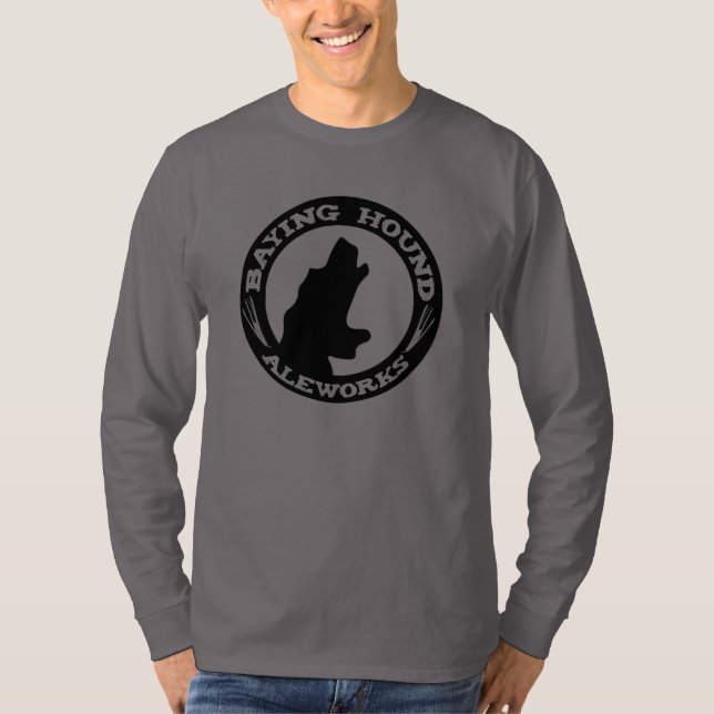 Der Jagdhund-langer Hülsen-T - Shirt der Männer (Vorderseite)