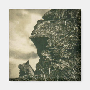 Der Jäger und sein Hund an der Kerbe des Magnet