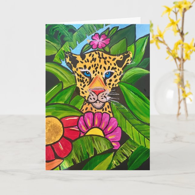Der Jaguar Blank Karte (Gelbe Blume)
