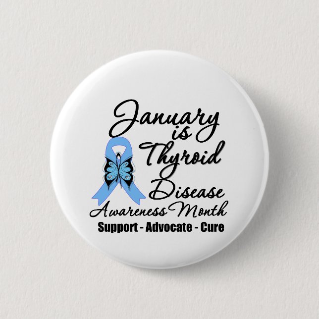 Der Januar ist der Monat der Schilddrüsenkrankheit Button (Vorderseite)