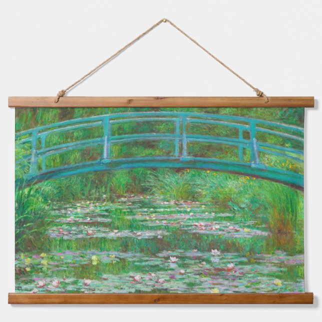 Der japanische Footbridge Claude Monet Wandteppich Mit Holzrahmen (Vorne)