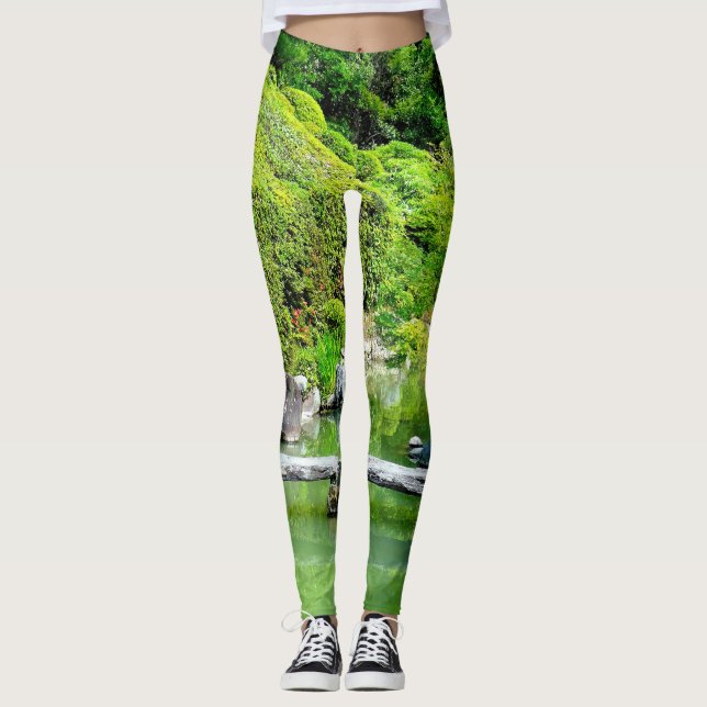 Der japanische Garten kreiert natürliche Farben Leggings (Vorderseite)
