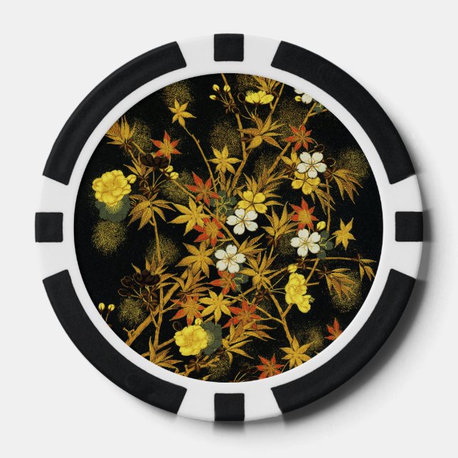 Der japanische Herbst lässt antike, klassische Kun Pokerchips (Vorderseite)