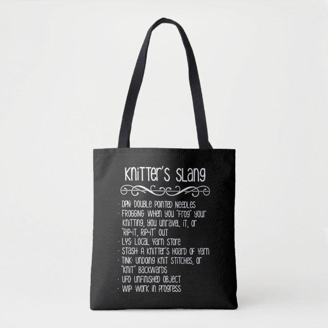 Der Jargon-lustiges Stricken des Strickers Tasche (Vorderseite)